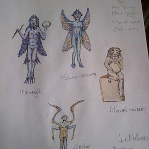 charcter sketches fate of aqaurius 4 deamons