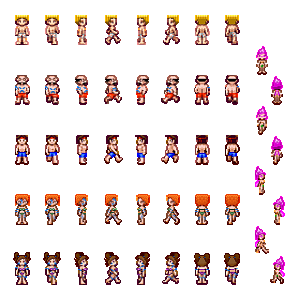 BSG Sprites - painted w/ hair