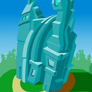 architecture of Nibb -- illustraton from The Gift of the Quoxxel