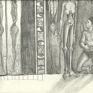 Death looks over the shoulder of a man using a Play Station